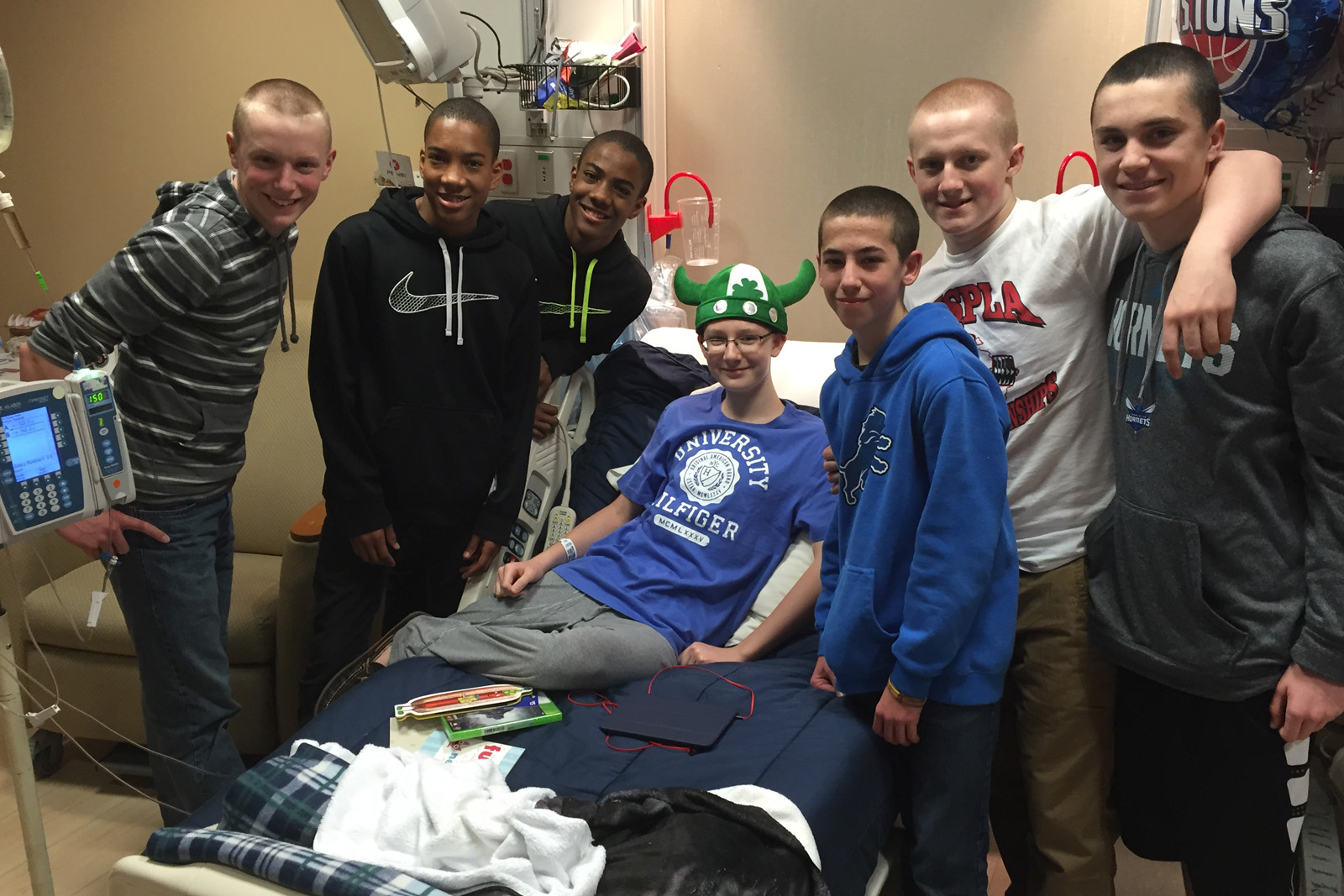 Cameron with his friends